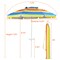 Costway 7.2 FT Portable Beach Umbrella Tilt Sand Anchor Cup Holder with Carry Bag Blue/Navy Blue/Rainbow/Green